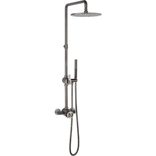 Larger image of Crosswater UNION Thermostatic Shower Set (Black & Nickel).