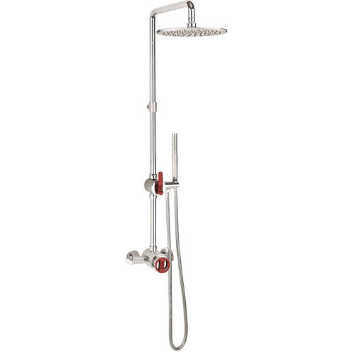 Larger image of Crosswater UNION Thermostatic Multifunction Shower Set (Chrome & Red)