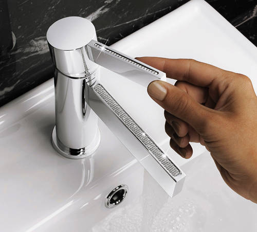 Example image of Crosswater Gallery Sparkle Basin Mixer Tap With Lever Handle.