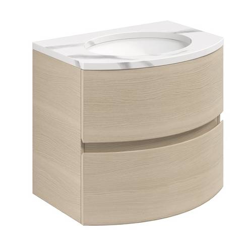 Larger image of Crosswater Svelte Vanity Unit With Marble Basin (600mm, Castilla Oak).