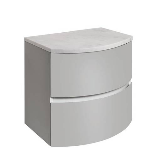 Larger image of Crosswater Svelte Vanity Unit With Marble Worktop (600mm, Storm Grey Matt).