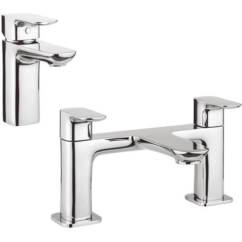 Larger image of Crosswater Serene Basin & Bath Tap Pack (Chrome).