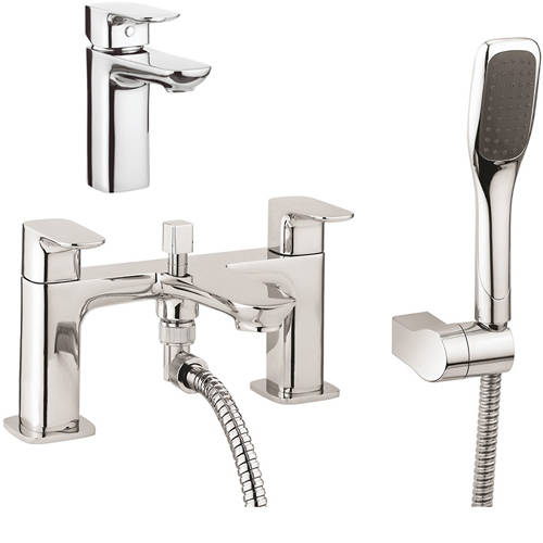 Larger image of Crosswater Serene Basin & Bath Shower Mixer Tap Pack (Chrome).