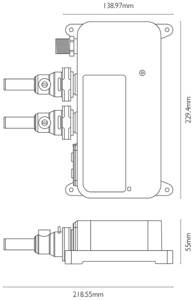 Technical image of Crosswater Belgravia Digital Single Outlet Digital Shower Valve (L-Head, HP).
