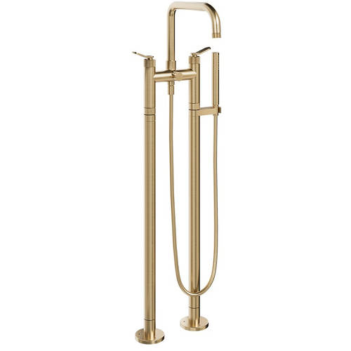 Larger image of Crosswater Calix Floorstanding Bath Shower Mixer Tap (Br Brass).