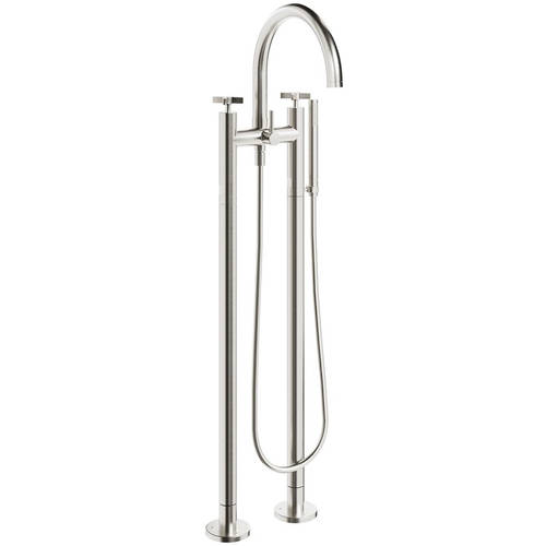 Larger image of Crosswater Clover Floorstanding Bath Shower Mixer Tap (Br Metalic).