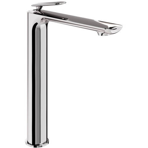 Example image of Crosswater Huck Tall Basin Mixer Tap With Lever Handle (Br Metallic).