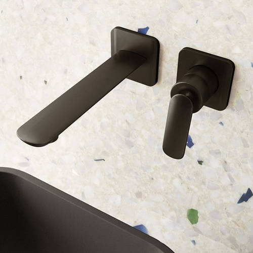 Larger image of Crosswater Huck Wall Mounted Basin Mixer Tap (M Black).