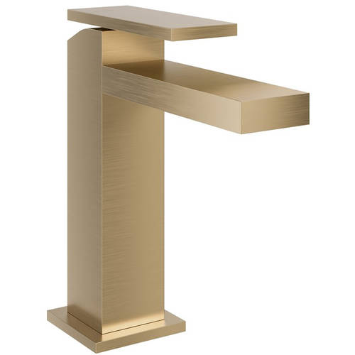 Larger image of Crosswater Myron Mono Basin Mixer Tap With Lever Handle (Brushed Brass).