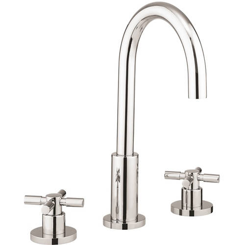Larger image of Croswater Totti II 3 Hole Basin Mixer Tap With Waste (Chrome).