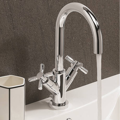 Example image of Croswater Totti II Basin & Bath Filler Tap Pack (Chrome).