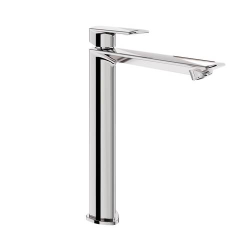 Larger image of Crosswater Varda Tall Basin Mixer Tap With Lever Handle (Chrome).