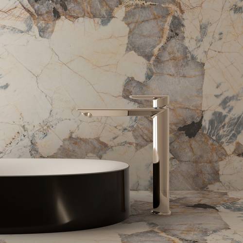 Example image of Crosswater Varda Tall Basin Mixer Tap With Lever Handle (Chrome).