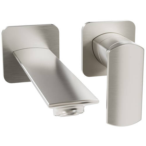 Larger image of Crosswater Varda Wall Mounted Basin Mixer Tap (Brushed Metallic).