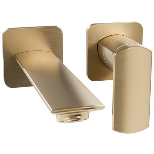 Larger image of Crosswater Varda Wall Mounted Basin Mixer Tap (Brushed Brass).