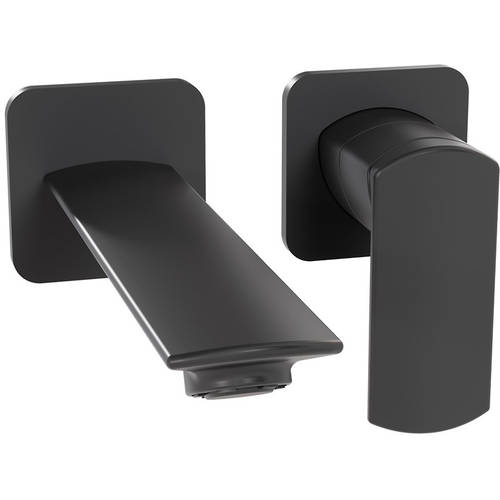 Larger image of Crosswater Varda Wall Mounted Basin Mixer Tap (Matt Black).