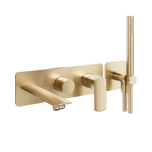 Larger image of Crosswater Varda Wall-Mounted Bath Shower Mixer Tap (Br Brass).