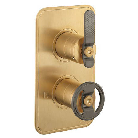 Larger image of Crosswater UNION Thermostatic Shower Valve (1 Outlet, Brass & Black).