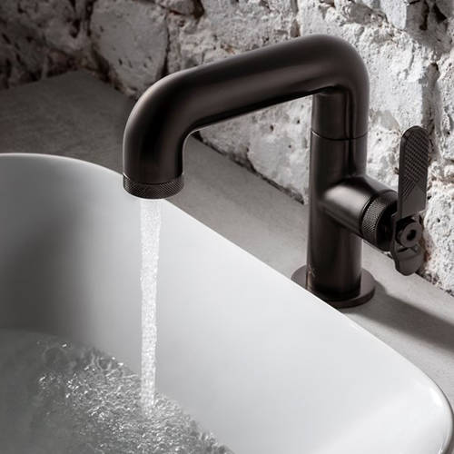 Example image of Crosswater UNION Basin Mixer Tap With Lever Handle (Brushed Black).