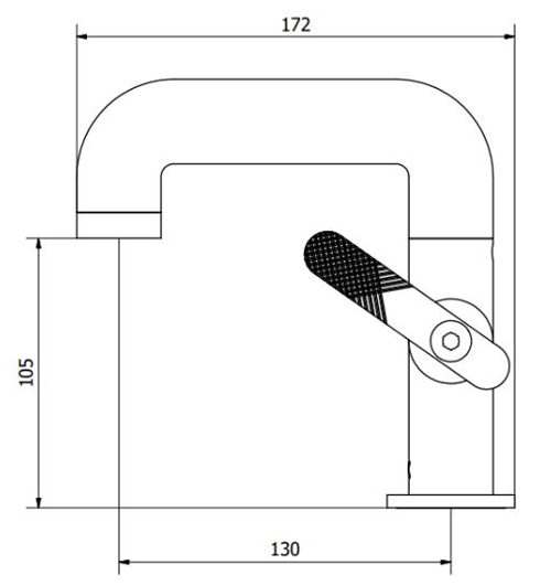 Technical image of Crosswater UNION Basin Mixer Tap With Lever Handle (Brushed Black).