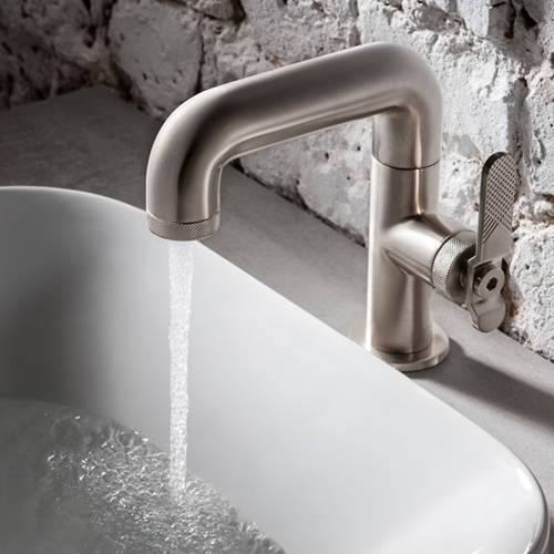 Example image of Crosswater UNION Basin Mixer Tap With Lever Handle (Brushed Nickel).