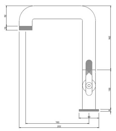 Technical image of Crosswater UNION Tall Basin Mixer Tap With Lever Handle (Brushed Black).