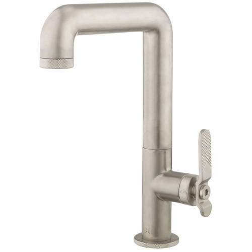 Larger image of Crosswater UNION Tall Basin Mixer Tap With Lever Handle (Brushed Nickel).