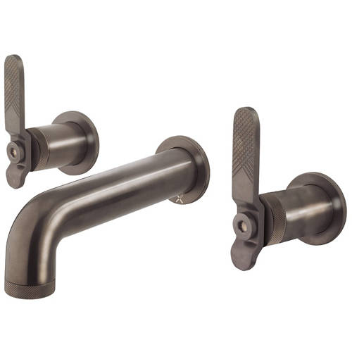 Larger image of Crosswater UNION Three Hole Wall Mounted Basin Mixer Tap (Brushed Black).