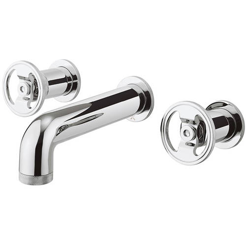 Larger image of Crosswater UNION Three Hole Wall Mounted Basin Mixer Tap (Chrome).