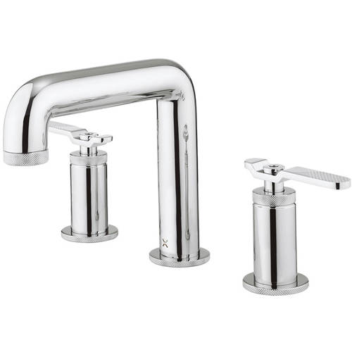 Larger image of Crosswater UNION Three Hole Deck Mounted Basin Mixer Tap (Chrome).
