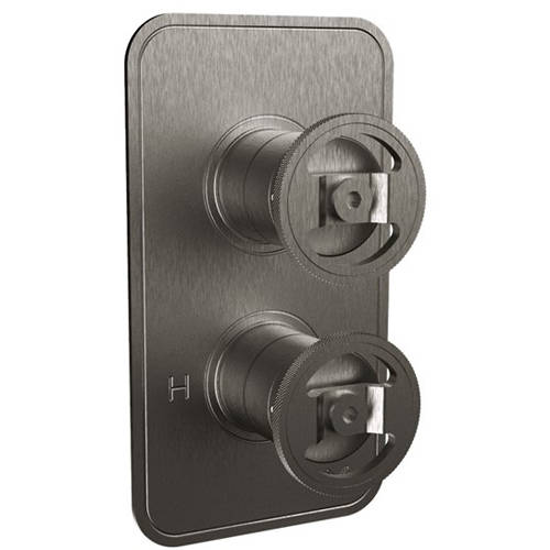 Larger image of Crosswater UNION Thermostatic Shower Valve (2 Outlets, Brushed Black).