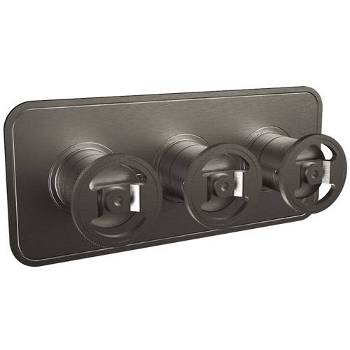 Larger image of Crosswater UNION Thermostatic Shower Valve (2 Outlets, Brushed Black).