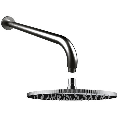 Larger image of Crosswater UNION 250mm Round Shower Head & Arm (Brushed Black).