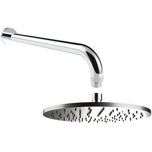 Larger image of Crosswater UNION 250mm Round Shower Head & Arm (Chrome).