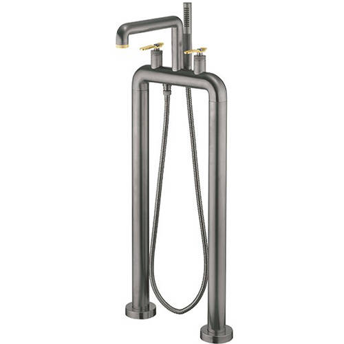 Larger image of Crosswater UNION Free Standing BSM Tap, Brass Lever Handles (Br Black).
