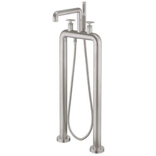 Larger image of Crosswater UNION Free Standing BSM Tap With Wheel Handles (B Nickel).