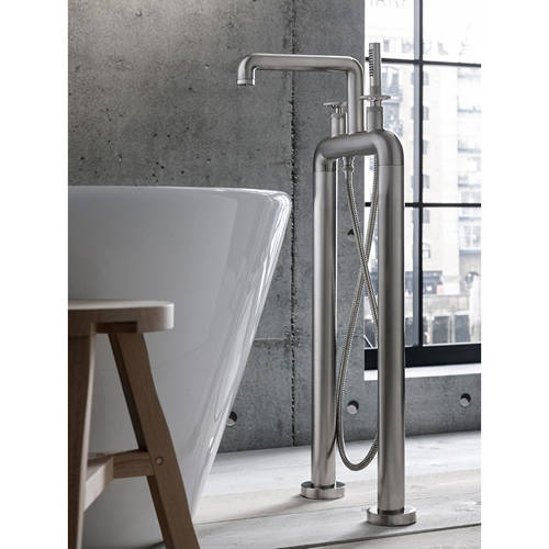 Example image of Crosswater UNION Free Standing BSM Tap With Wheel Handles (B Nickel).