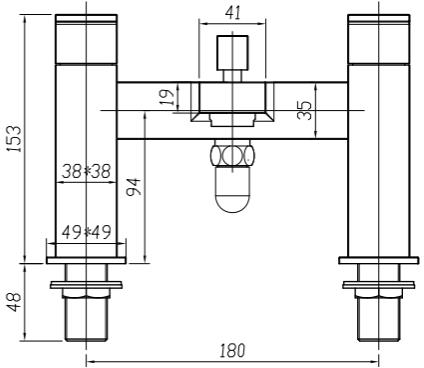 Technical image of Crosswater Verge Basin & Bath Shower Mixer Tap Pack (Br Stainless Steel).