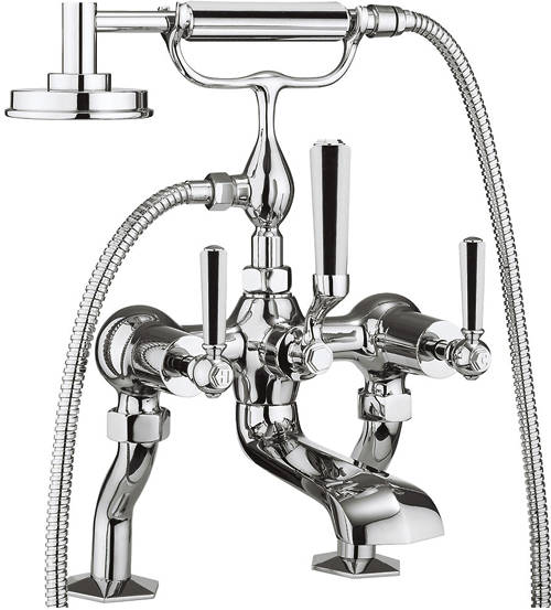 Example image of Crosswater Waldorf Basin & Bath Shower Mixer Tap Pack (Chrome Handles).