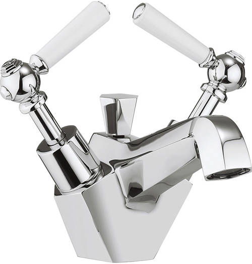 Example image of Crosswater Waldorf Basin & Bidet Mixer Tap Pack (White Lever Handles).