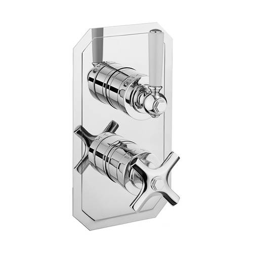 Larger image of Crosswater Waldorf Thermostatic Shower Valve (1 Outlet, Chrome & White).