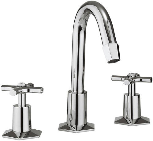 Example image of Crosswater Waldorf 3 Hole Basin & Bath Shower Mixer Tap Pack (Chrome).