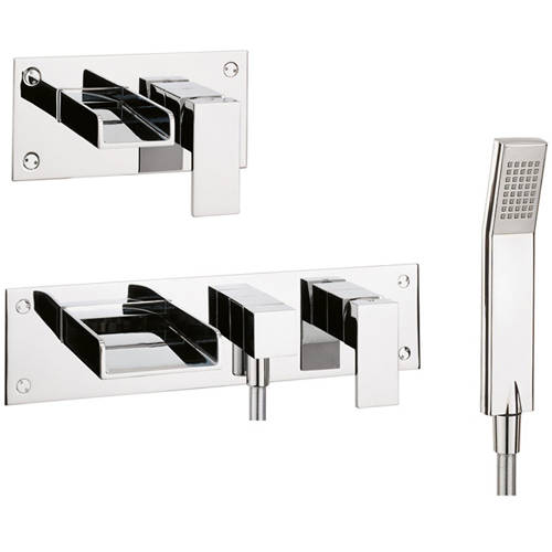Larger image of Crosswater Water Square Wall Mounted Basin & BSM Tap Pack.