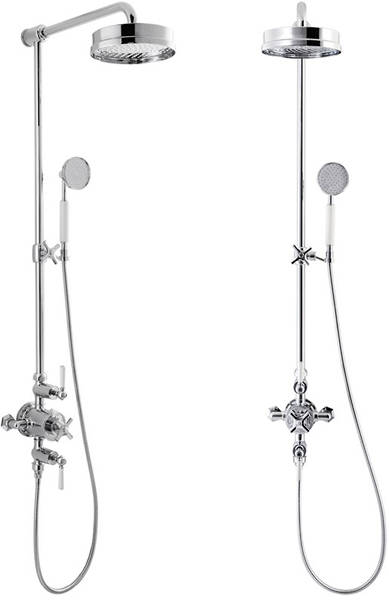 Example image of Crosswater Waldorf Thermostatic Shower Kit (2 Outlets, Chrome & White).