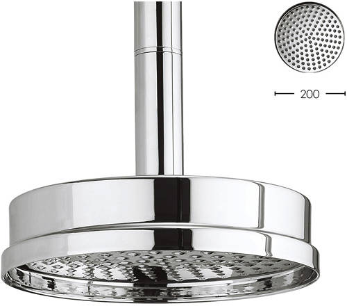 Larger image of Crosswater Waldorf 200mm Round Shower Head (Chrome).