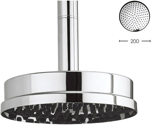 Larger image of Crosswater Waldorf 200mm Round Shower Head With Easy Clean (Chrome).