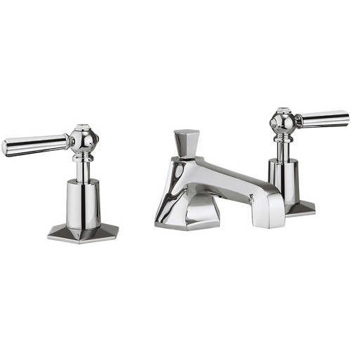Larger image of Crosswater Waldorf 3 Hole Basin Tap With Chrome Lever Handles.