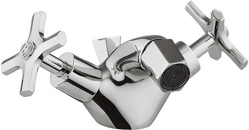 Larger image of Crosswater Waldorf Bidet Mixer Tap With Crosshead Handles.