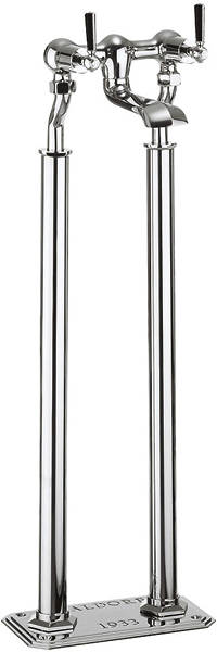 Larger image of Crosswater Waldorf Floorstanding Bath Filler Tap With Black Lever Handles.