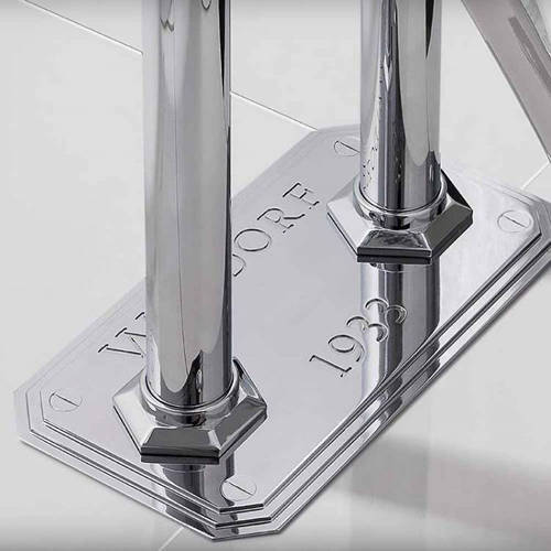 Example image of Crosswater Waldorf Floorstanding Bath Filler Tap With Black Lever Handles.